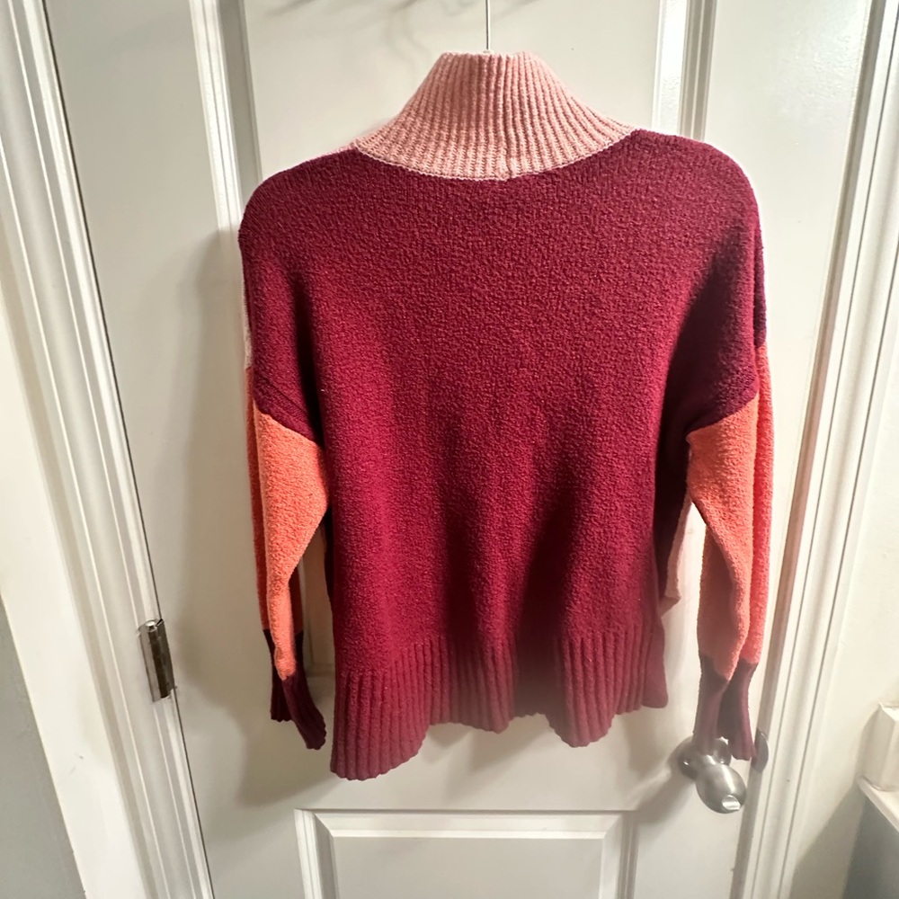 Time and Tru Burgundy, Pink, and Orange Sweater